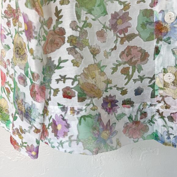 Bamboo Traders Sheer Floral Blouse - Picture 2 of 5